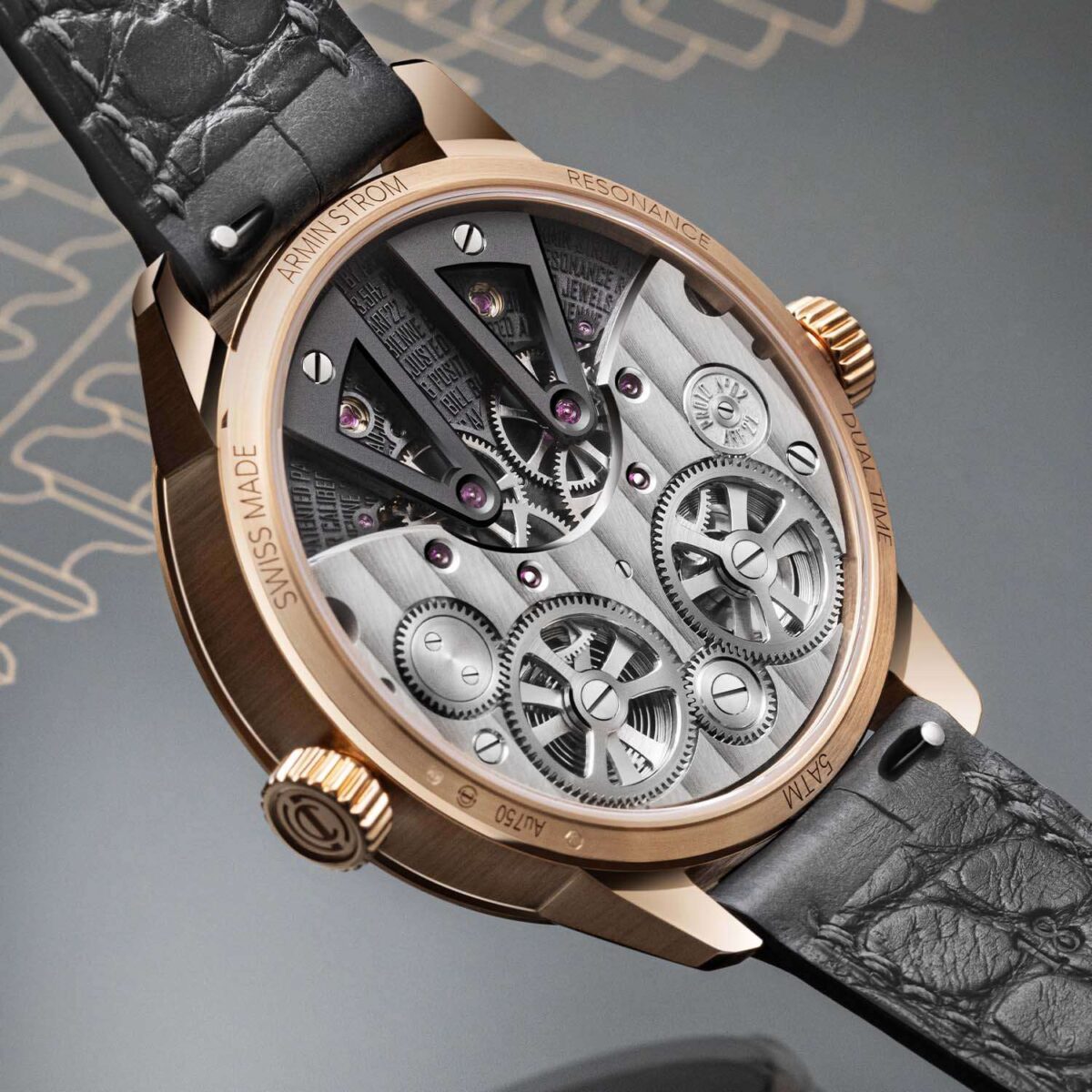 Armin strom dual time gmt resonance rose gold 3