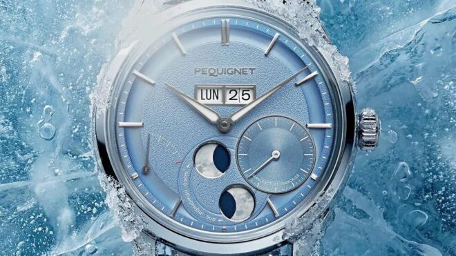 Pequignet royale paris grande date et lune en bleu glacé 2