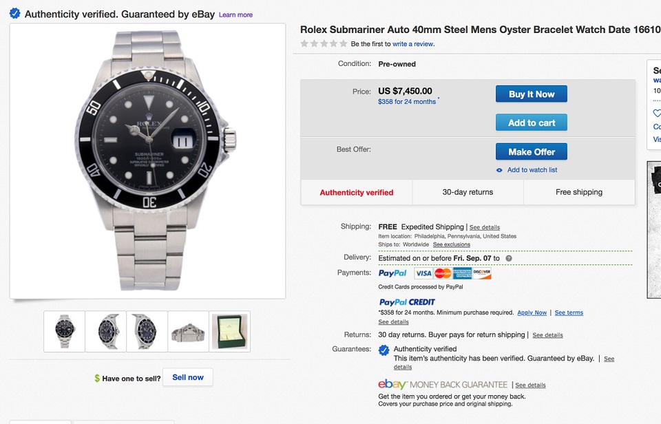Horlogerie de luxe sur eBay