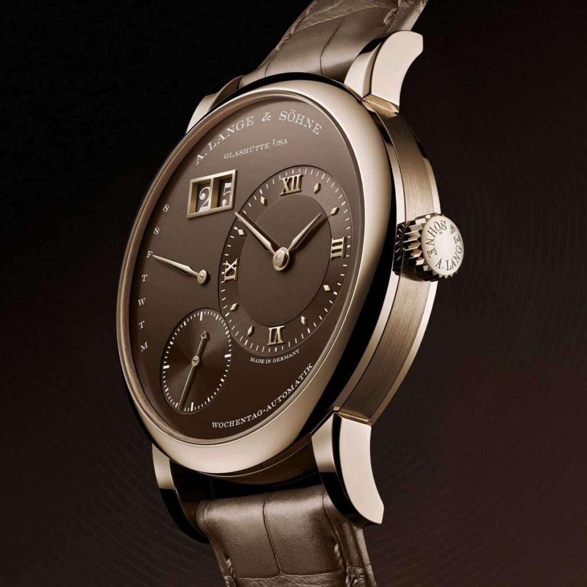 Boitier de la. lange sohne lange 1 daymatic honeygold