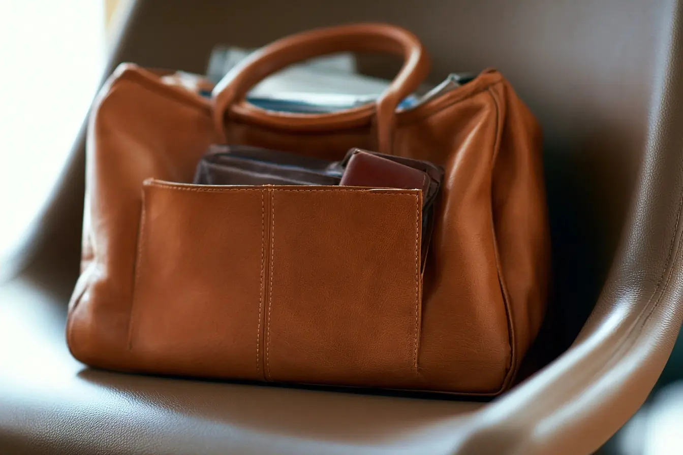 Sac souple ouvert avec effets personnels